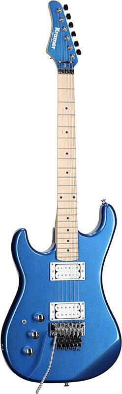 Kramer Pacer Classic Electric Guitar with Floyd Rose, Left-Handed, Radio Blue Metal, Body Left Front
