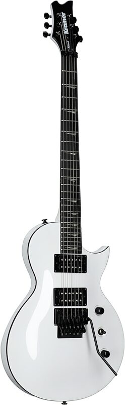 Kramer Assault 220FR Electric Guitar, Alpine White with Black Binding, Body Left Front