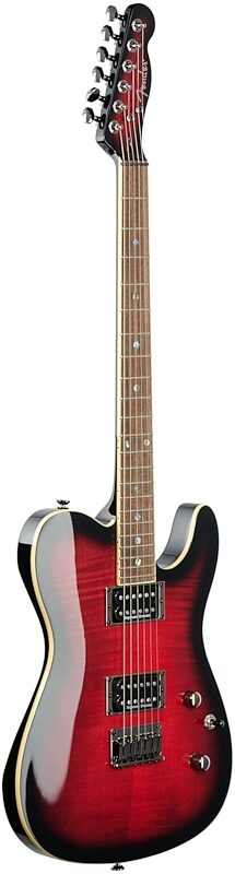 Fender Custom Telecaster FMT HH Electric Guitar, with Laurel Fingerboard, Black Cherry Burst, USED, Blemished, Body Left Front