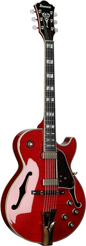Ibanez GB10SE George Benson Electric Guitar (with Case), Sapphire Red, Body Left Front
