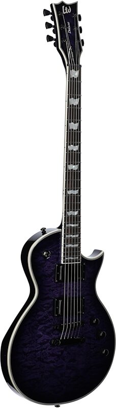 ESP LTD EC-1000-QM Electric Guitar, See-Thru Purple Sunburst, Body Left Front