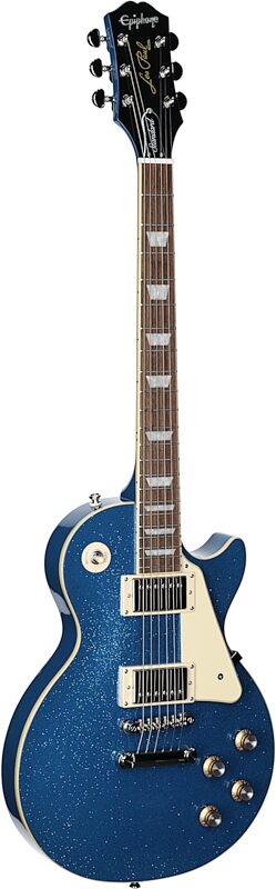 Epiphone Exclusive Les Paul Standard 60s Electric Guitar, Blue Sparkle, Body Left Front