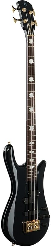 Spector Euro4 Classic Bass Guitar (with Bag), Solid Black Gloss, Body Left Front