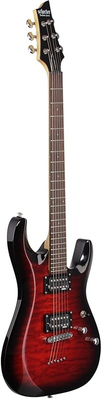 Schecter C-6 Plus Electric Guitar, See Thru Cherry Burst, Body Left Front
