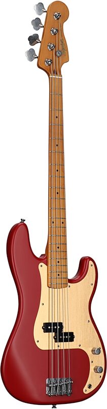 Squier 40th Anniversary Vintage Edition Precision Bass Guitar, Dakota Red, Body Left Front
