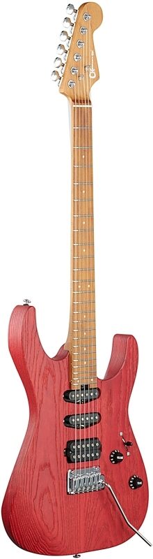 Charvel Pro-Mod DK24 HSS 2PT CM Ash Electric Guitar, Red Ash, Body Left Front