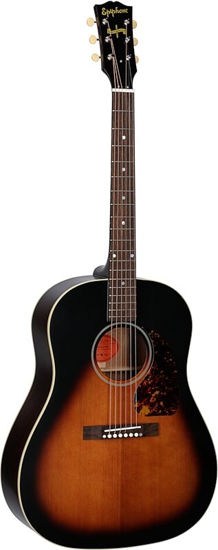Epiphone 1942 Banner J-45 Acoustic-Electric Guitar (with Case), Vintage Sunburst, Body Left Front