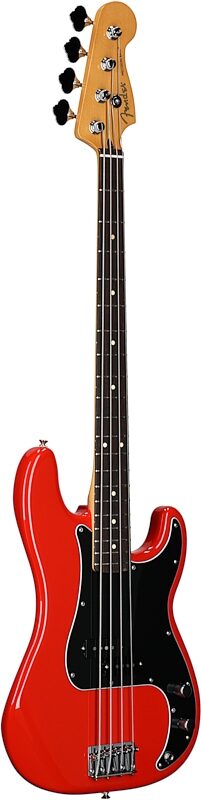 Fender Player II Precision Electric Bass, with Rosewood Fingerboard, Coral Red, Body Left Front