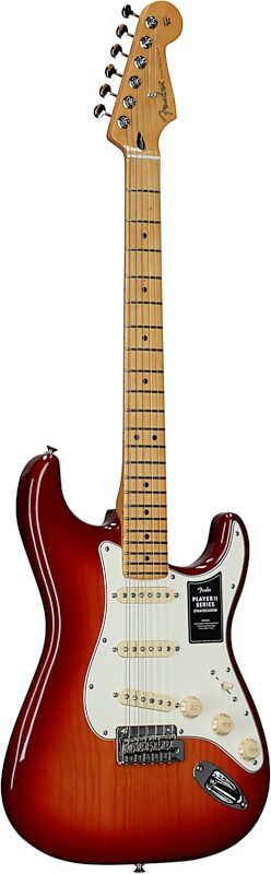 Fender Player II Stratocaster Chambered Ash Electric Guitar, Cherry Burst, Body Left Front