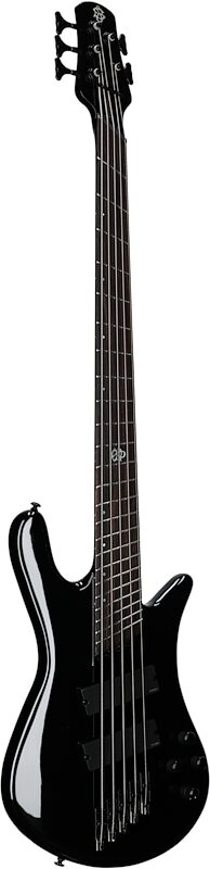 Spector NS Dimension Multi-Scale 5-String Bass Guitar (with Bag), Black Gloss, Body Left Front