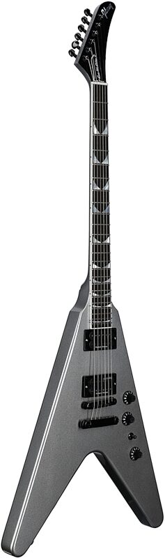 Gibson Dave Mustaine Flying V EXP Electric Guitar (with Case), Silver Metallic, Body Left Front