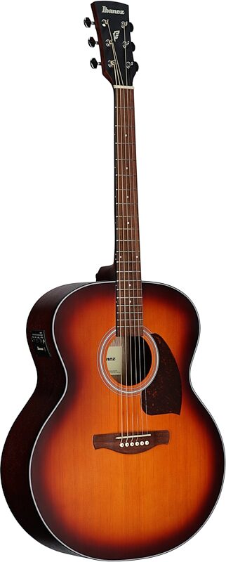 Ibanez PJ50E Acoustic-Electric Guitar, Open Pore Vintage Amber Sunburst, Body Left Front