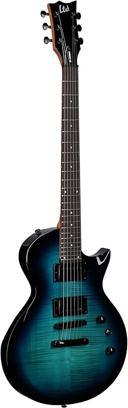 ESP LTD EC-200DX FM Electric Guitar, Blue Burst, Body Left Front