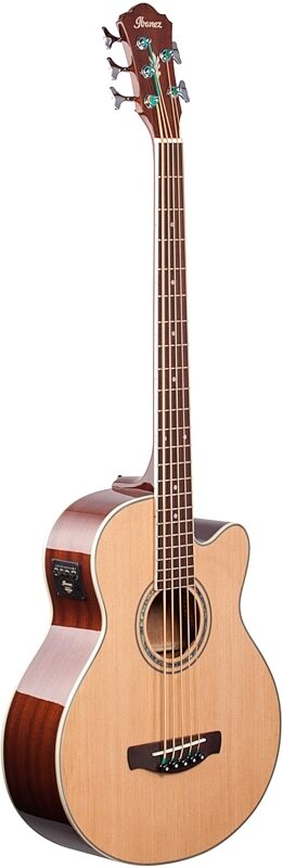 Ibanez AEB105E Acoustic-Electric Bass, 5-String, Natural High-Gloss, Body Left Front