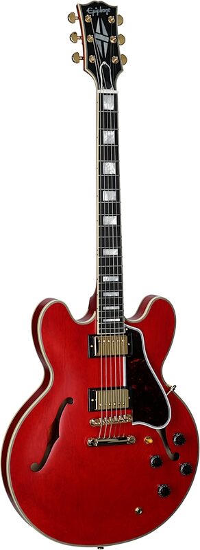 Epiphone 1959 ES-355 Semi-Hollow Electric Guitar (with Case), Cherry Red, Body Left Front
