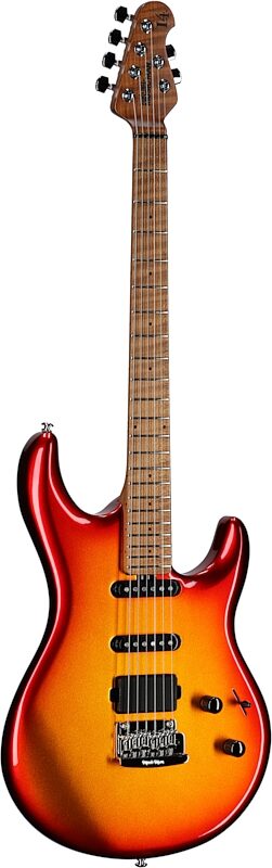 Ernie Ball Music Man Luke 4 HSS Electric Guitar, Fireball, Body Left Front