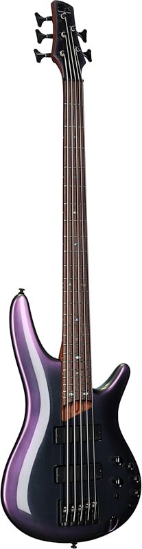 Ibanez SR505E Electric Bass, 5-String, Black Aurora Burst, Body Left Front
