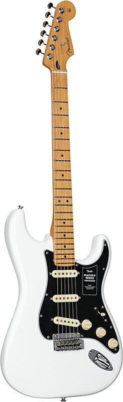 Fender Player II Stratocaster Electric Guitar, with Maple Fingerboard, Polar White, Body Left Front
