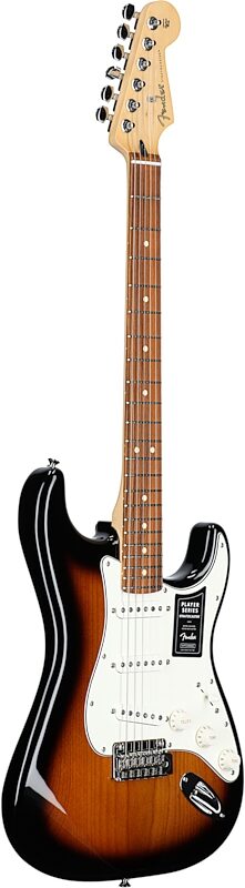Fender Player Stratocaster Electric Guitar (Pau Ferro Fingerboard), 70th Anniversary 2-Color Sunburst, Body Left Front