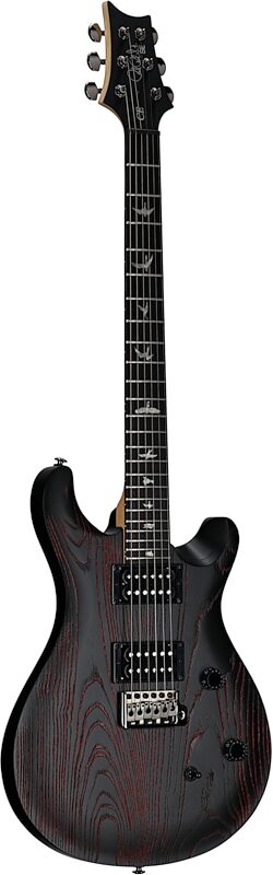 PRS SE Swamp Ash CE24 Sandblasted Limited Edition Electric Guitar (with Gig Bag), Sandblasted Red, Body Left Front