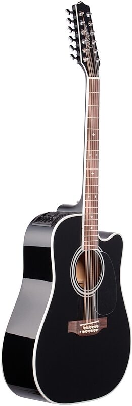 Takamine EF381SC Acoustic-Electric Guitar, 12-String (with Case), Black, Body Left Front
