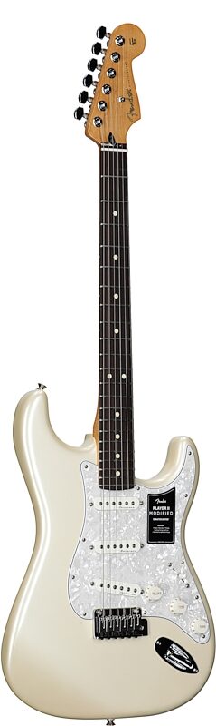 Fender Player II Modified Stratocaster Electric Guitar, Rosewood Fingerboard (with Gig Bag), Olympic White, Body Left Front