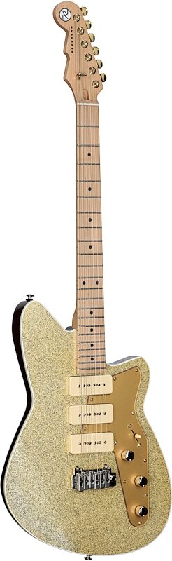 Reverend Ryan Malicsi Signature Electric Guitar, White Gold Sparkle, Body Left Front
