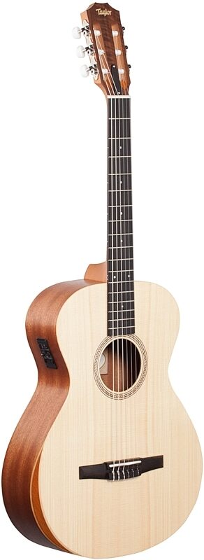 Taylor A12e-N Academy Series Grand Concert Classical Acoustic-Electric Guitar (with Gig Bag), New, Body Left Front