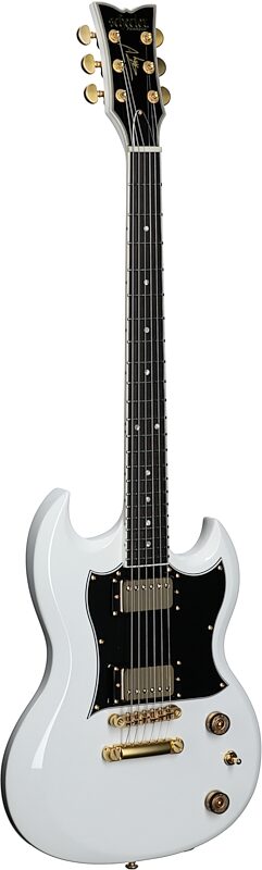 Schecter Zacky Vengeance H6LLYW66D Electric Guitar, Gloss White, Body Left Front