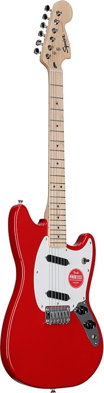 Squier Sonic Mustang Maple Neck Electric Guitar, Torino Red, Body Left Front