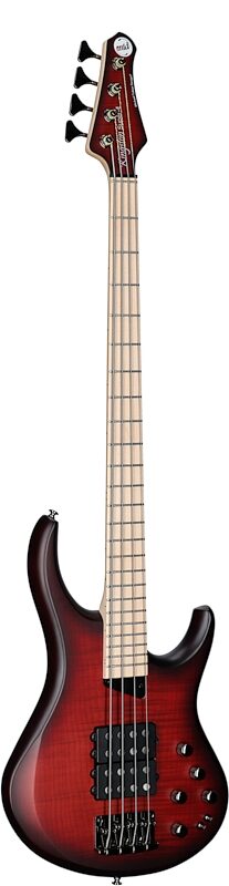 MTD Kingston Super 4-String Electric Bass, Dr. Browns Burst, Body Left Front