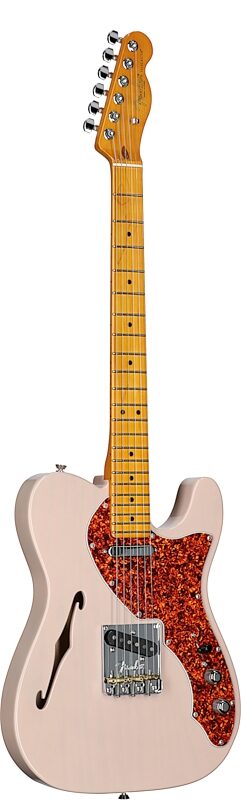 Fender Limited Edition American Pro II Telecaster Thinline Electric Guitar (with Case), Transparent Shell Pink, Body Left Front