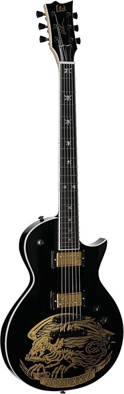 ESP LTD Will Adler Warbird Electric Guitar, Black and Gold, Body Left Front