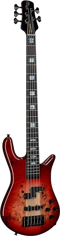 Spector Euro 5 Custom Electric Bass (with Gig Bag), 5-String, Natural Red Burst Gloss, Body Left Front