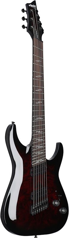 Schecter Omen Elite-7 Multiscale Electric Guitar, 7-String, Black Cherry Burst, Body Left Front