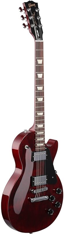 Gibson Les Paul Studio Electric Guitar (with Soft Case), Wine Red, Blemished, Body Left Front