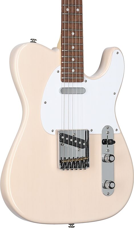 G&L Fullerton Deluxe ASAT Classic Alnico Electric Guitar (with Gig Bag), Butterscotch Chechen, Body Left Front
