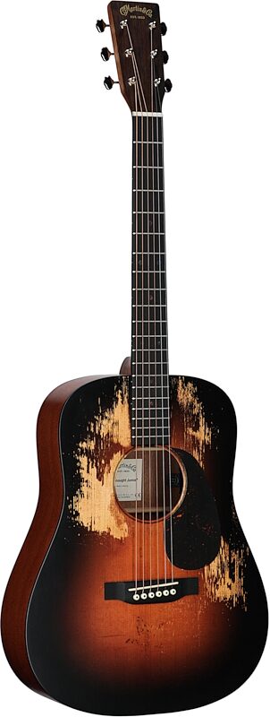 Martin D Junior E StreetLegend Burst Acoustic Guitar (with Soft Case), New, Body Left Front