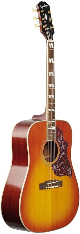 Epiphone Hummingbird Acoustic-Electric Guitar, Aged Cherry Sunburst, Body Left Front