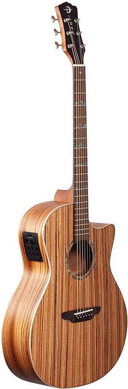 Luna High Tide Zebrawood GC Acoustic-Electric Guitar, New, Body Left Front