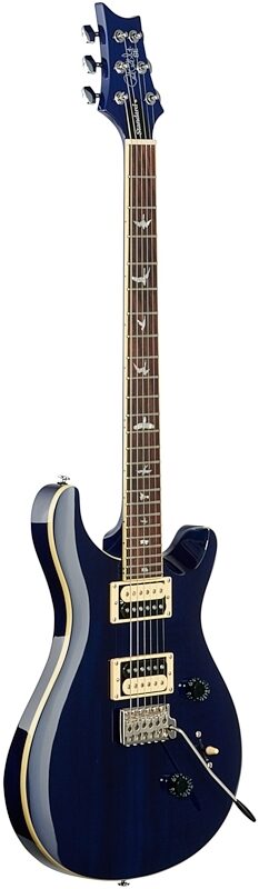 PRS Paul Reed Smith SE Standard 24 Electric Guitar (with Gig Bag), Translucent Blue, Body Left Front
