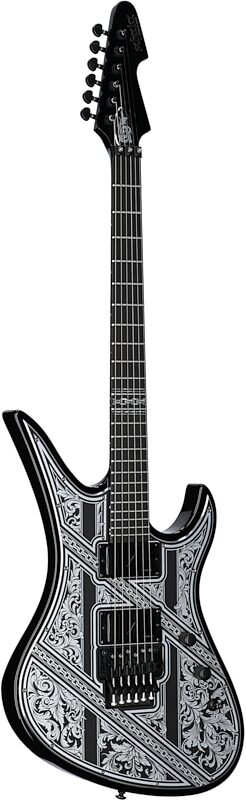 Schecter Avenger FR Przym Palladium Electric Guitar, Gloss Black, Body Left Front