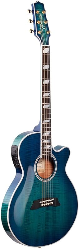 Takamine TSP178AC Thinline Acoustic-Electric Guitar (with Gig Bag), Blue Burst, Body Left Front