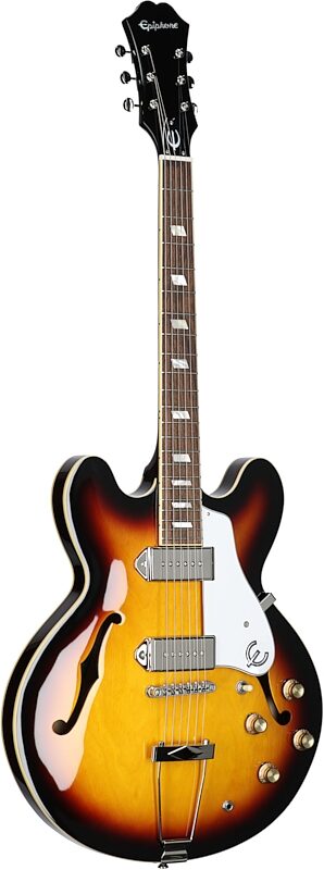Epiphone Casino Archtop Hollowbody Electric Guitar (with Gig Bag), Vintage Sunburst, Body Left Front