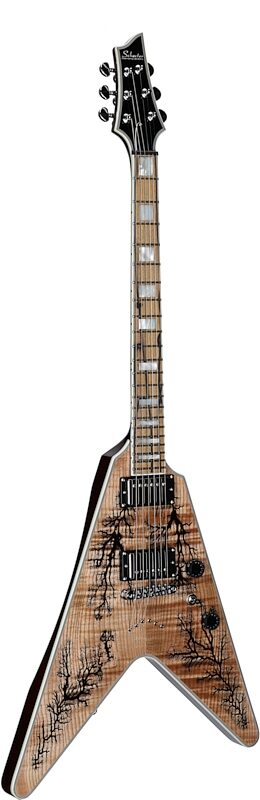 Schecter V-1 Electro-Resin Electric Guitar, Natural, Body Left Front