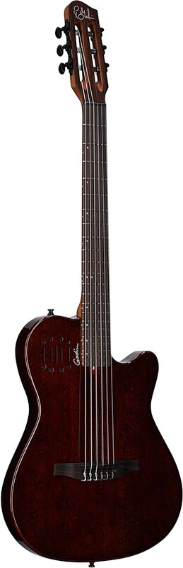 Godin Multiac Mundial Classical Acoustic-Electric Guitar (with Gig Bag), Kanyon Burst, Body Left Front