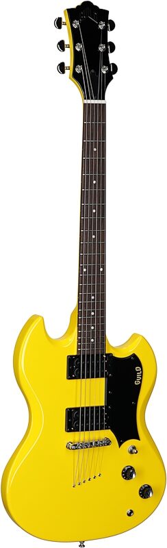 Guild Polara Electric Guitar, Voltage Yellow, Body Left Front