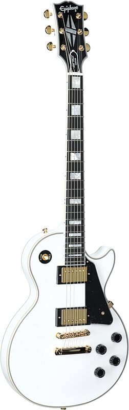 Epiphone Les Paul Custom Electric Guitar (with Case), Alpine White, Body Left Front