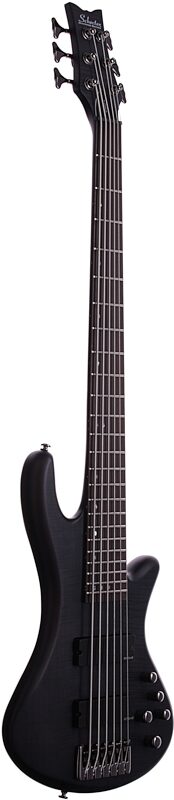 Schecter Stiletto Studio-6 6-String Electric Bass, See Thru Black Satin, Scratch and Dent, Body Left Front