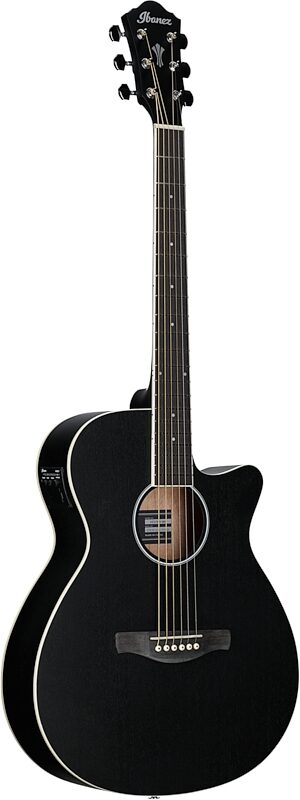 Ibanez AEG7M Acoustic-Electric Guitar, Weathered Black Open Pore, Body Left Front